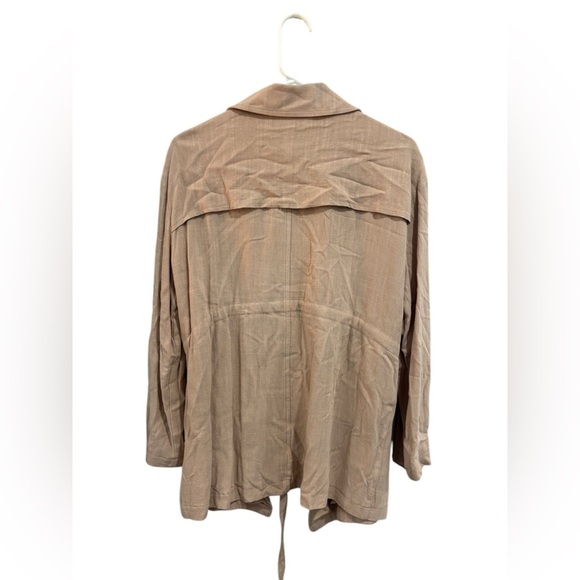 NEW! Easel Linen Blend Utility Belted Lightweight Coat Camel Blush Pink Small - Picture 8 of 11